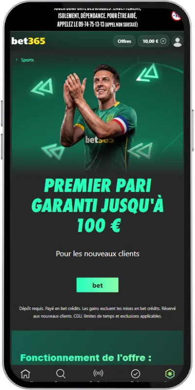 Le bonus de bienvenue pour les nouveaux joueurs Bet365