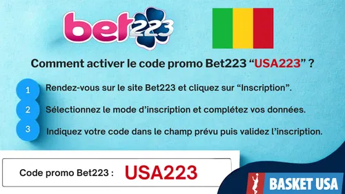 Inscription Bet223 Mali code promo USA223 comment s'inscrire bonus