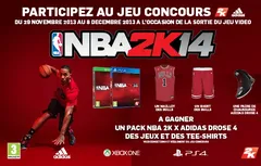 Grand jeu concours Adidas / 2K Sports : gagnez le jeu NBA 2K14 sur PS4 et Xbox One