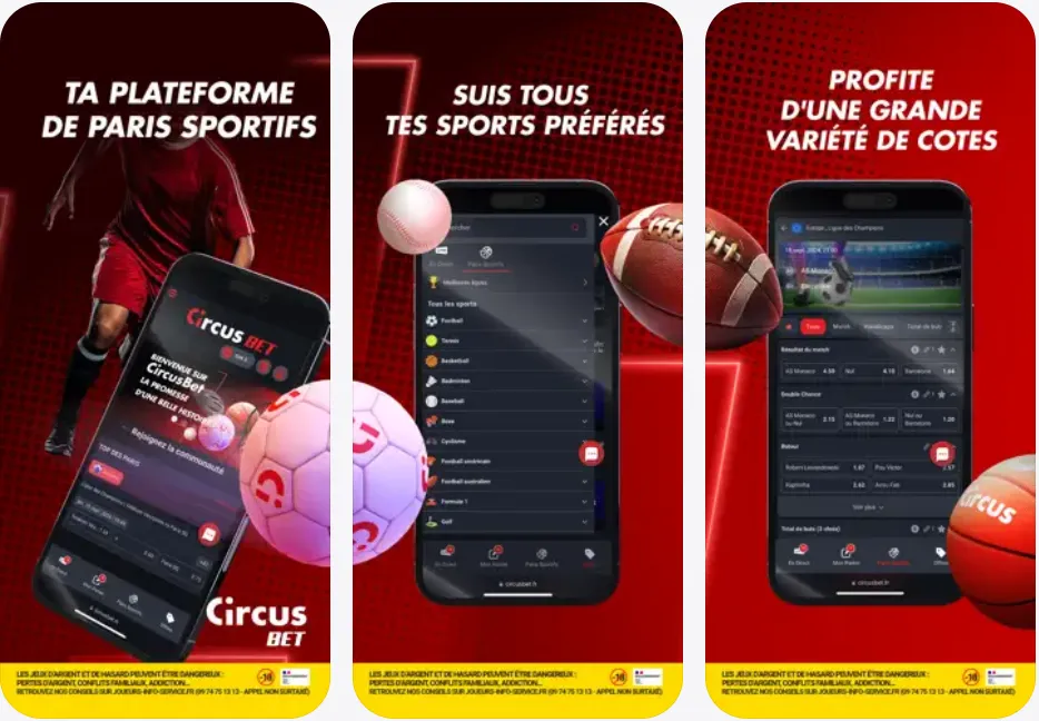 L'application CircusBet sur iOS