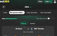 Bet365 NBA: cotes Spurs vs Knicks