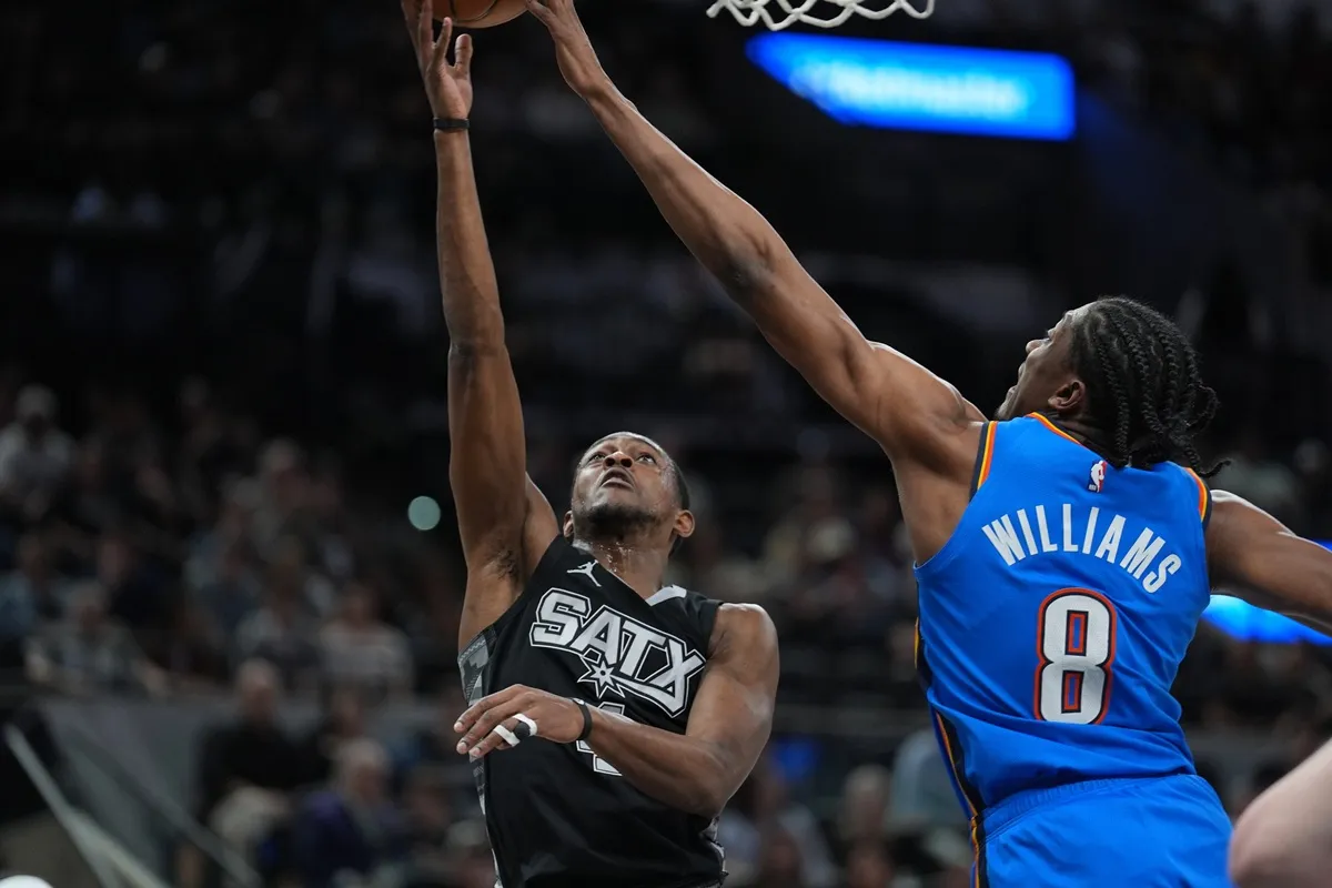 De'Aaron Fox (Spurs) face à Jalen Williams (Thunder)