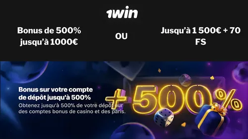Profitez des bonus de bienvenue lors de votre inscription sur 1win