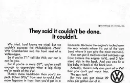 Wilt Chamberlain dans une publicité pour Volkswagen
