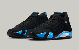 La Air Jordan 14 « University Blue » pied au plancher