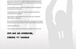 Zydrunas Ilgauskas remercie les fans de Cleveland