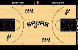 Un immense logo sur le nouveau parquet des Spurs