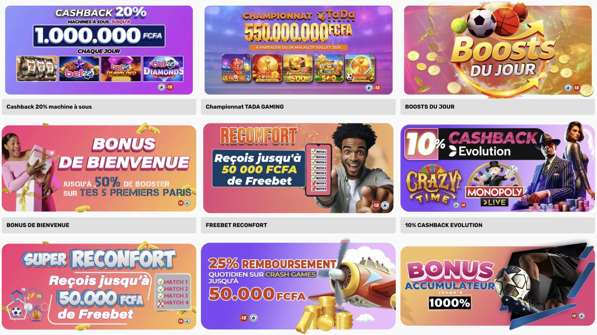 Les promotions en cours sur Bet223