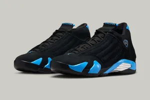 La Air Jordan 14 « University Blue » pied au plancher