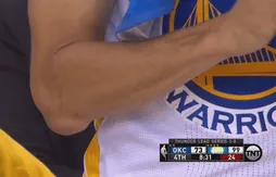 Stephen Curry a pris feu malgré une balle de tennis à la place du coude