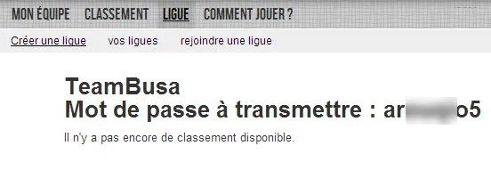 Le mot de passe à transmettre