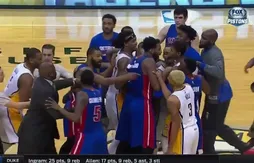 Début de bagarre entre Marcus Morris et Paul George