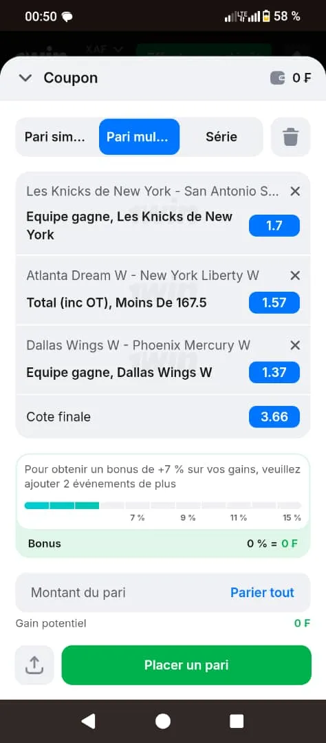Coupon de pari 1win