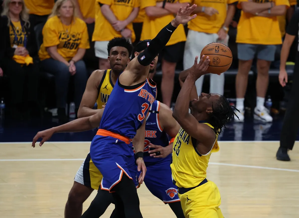 Aaron Nesmith (Pacers) contre les Knicks lors du Game 3