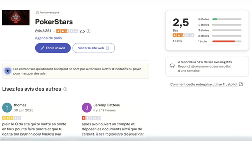 Avis pokertars trustpilot