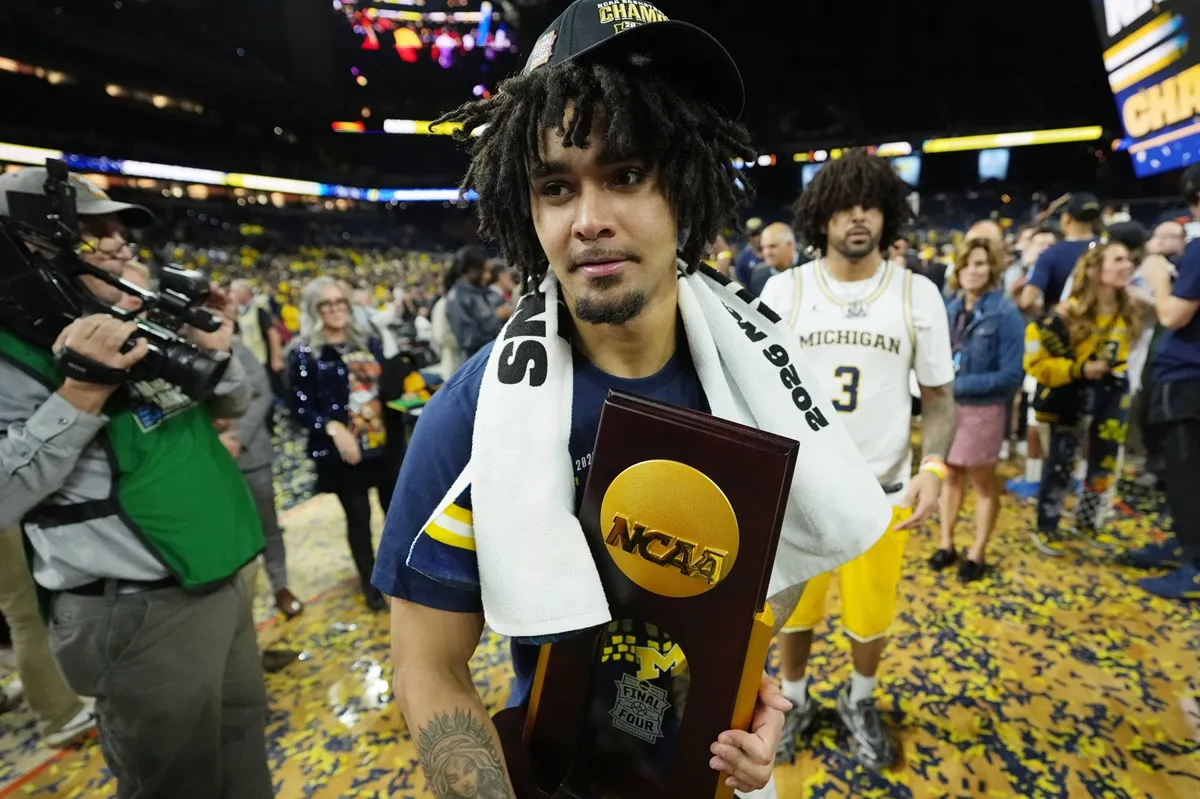 Elliot Cadeau (Michigan) lors de la finale NCAA