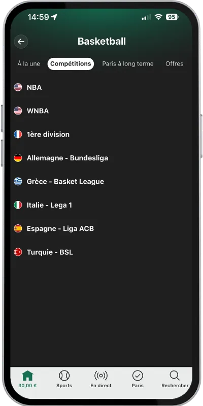Les compétitions de Basket éligibles au bonus Bet365