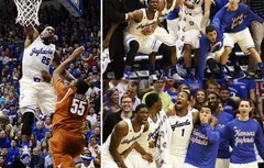 Le banc de Kansas en transe après un dunk énorme de Tarik Black