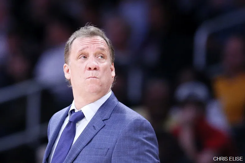 10 April 2014: Minnesota Timberwolves head coach Flip Saunders is seen during the Los Angeles Lakers 106-98 victory over the Minnesota Timberwolves, at the Staples Center, Los Angeles, California, USA.