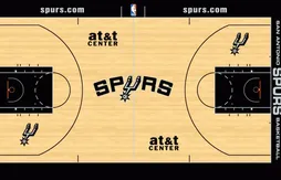 Un immense logo sur le nouveau parquet des Spurs