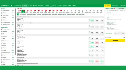 Pariez en direct depuis l'APK Premier Bet