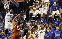 Le banc de Kansas en transe après un dunk énorme de Tarik Black
