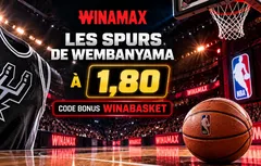 Les Spurs de Wembanyama à 1,80 avec le code bonus Winamax WINABASKET
