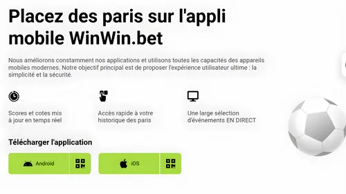 pplication mobile WinWin sur Android et iOS pour les paris sportifs et le casino