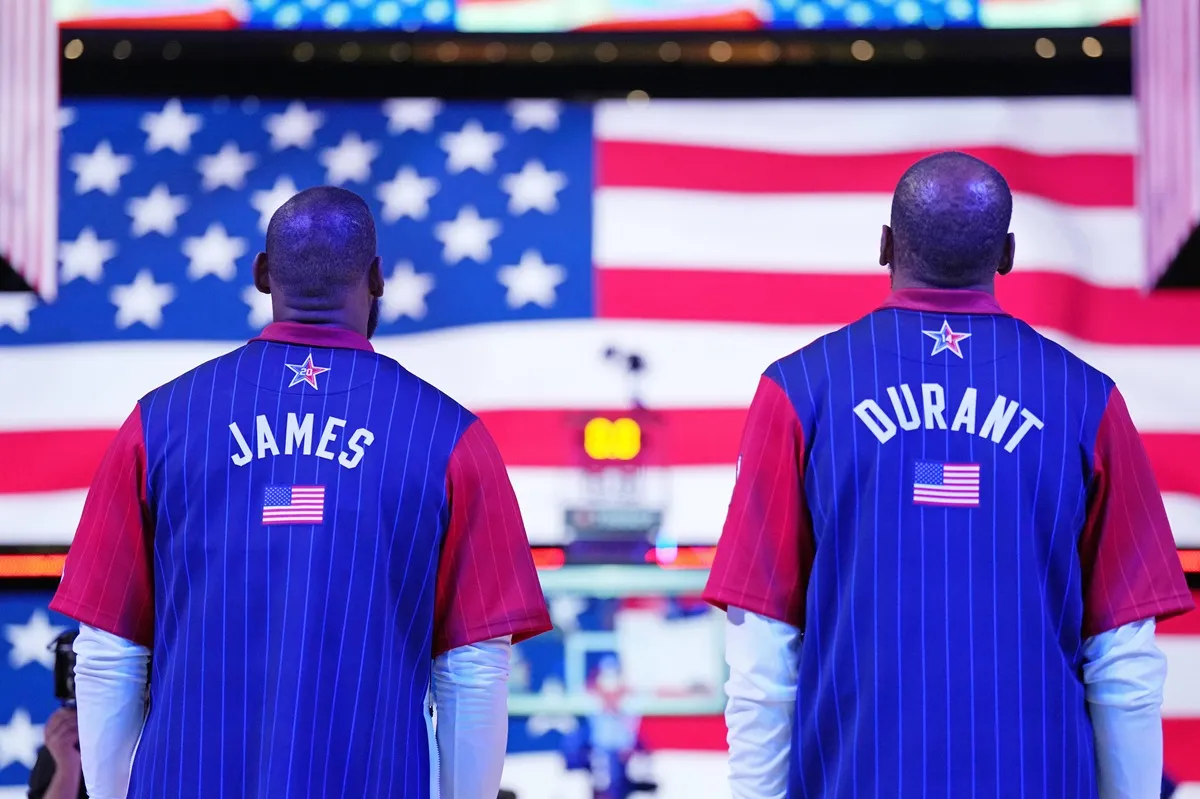 LeBron James et Kevin Durant lors du All-Star Game 2024
