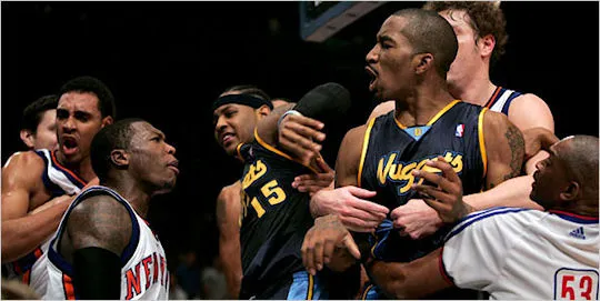 knicks-nuggets-bagarre
