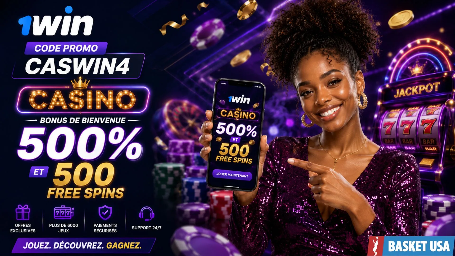 Bonus casino 1win avec 500 % de bonus de bienvenue et 500 Free Spins
