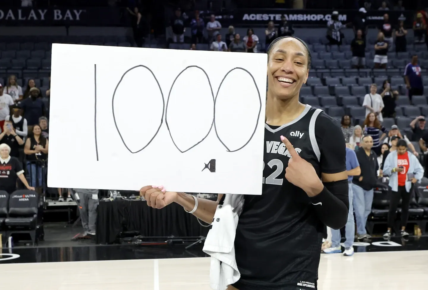 A'ja Wilson inscrit 1 000 points sur une saison
