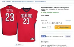 Le troisième maillot des Pelicans accidentellement mis en vente sur le site de la NBA