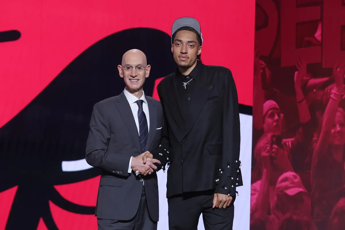 Noa Essengue lors de sa Draft par les Bulls