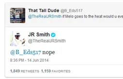 JR Smith ne parlera plus à Carmelo Anthony si…