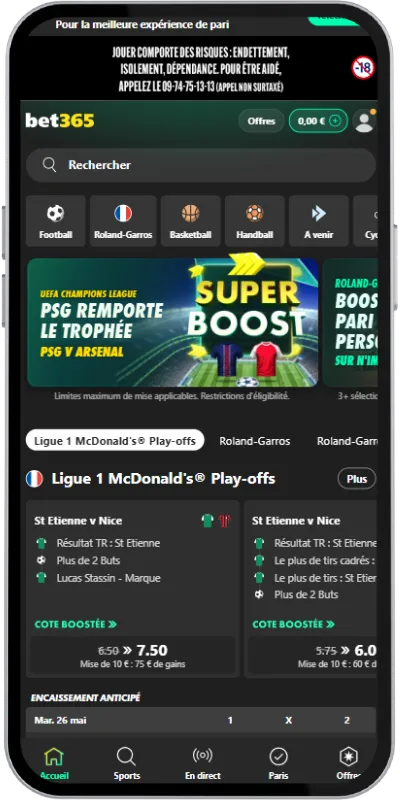 Site mobile de Bet365