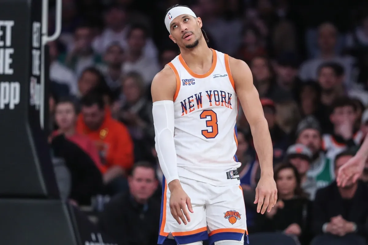 Josh Hart avec les New York Knicks le 8 février contre Boston