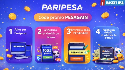 Inscription Paripesa pour activer code promo PESAGAIN étape guide