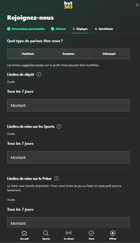 bet365 limites