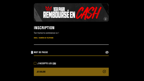 Procédure d'inscription réalisable sur l'appli Winamax en 2025