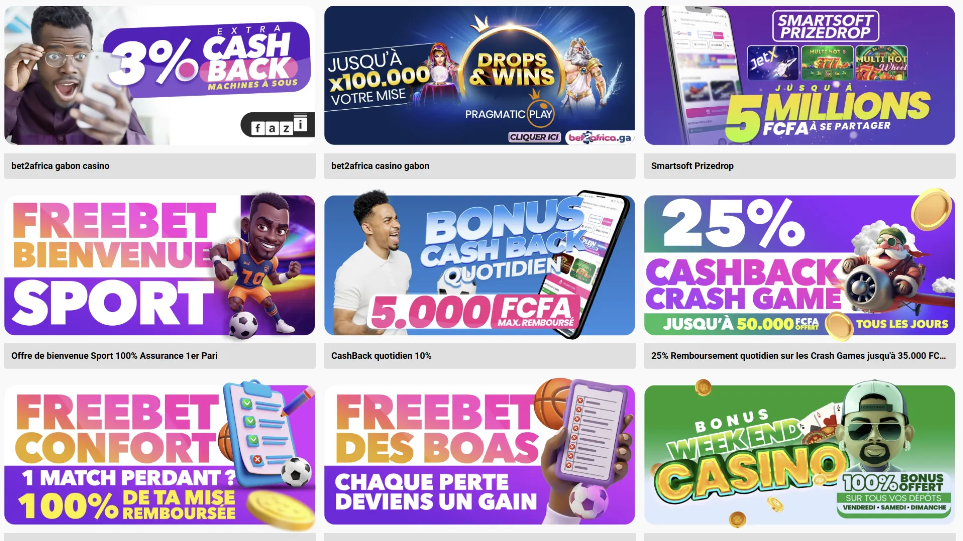 Toutes les promotions en cours sur Bet2africa