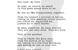 Dirk Nowitzki s’invite dans le journal pour remercier le public de Dallas