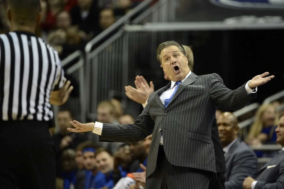 John Calipari avec Kentucky contre Louisville en 2014