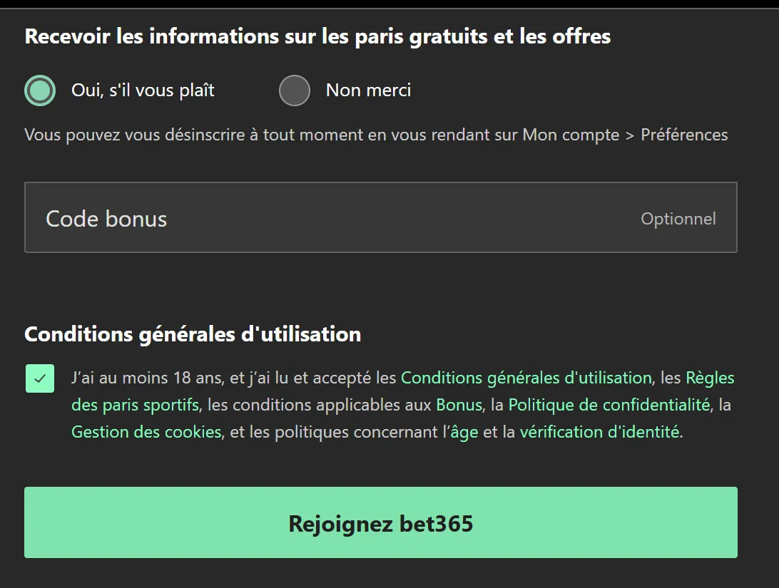 code bonus bet365