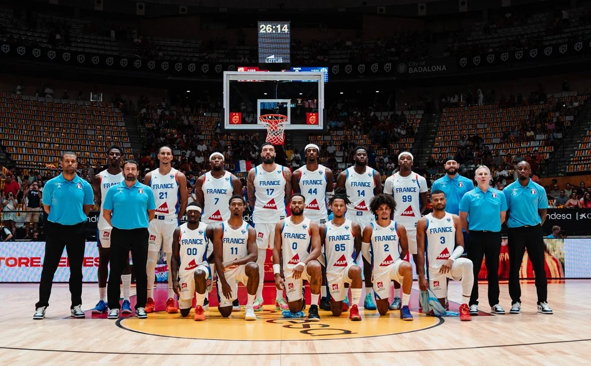 L'équipe de France avant son premier match de préparation contre l'Espagne, le 14 août 2025