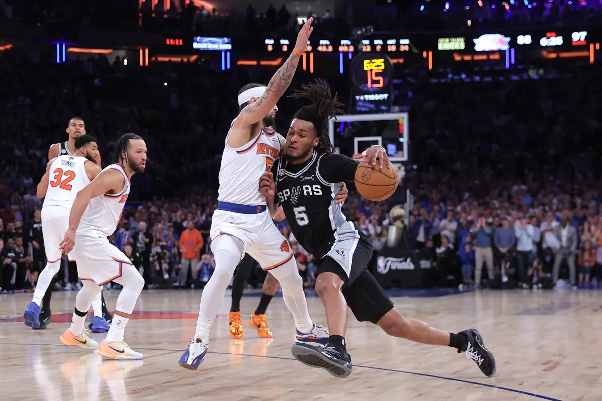 Stephon Castle (Spurs) contre les Knicks lors du Game 4