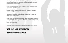Zydrunas Ilgauskas remercie les fans de Cleveland