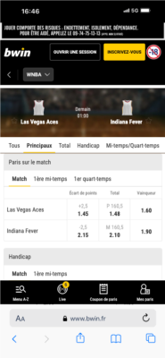 Comme premier pari sur l'appli bwin, vous avez de nombreux choix