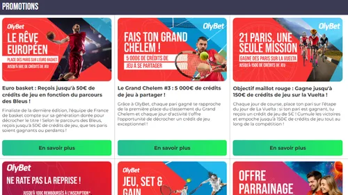 Promotions Olybet 2025 : cotes boostées, fidélité, parrainage et offres spéciales sport