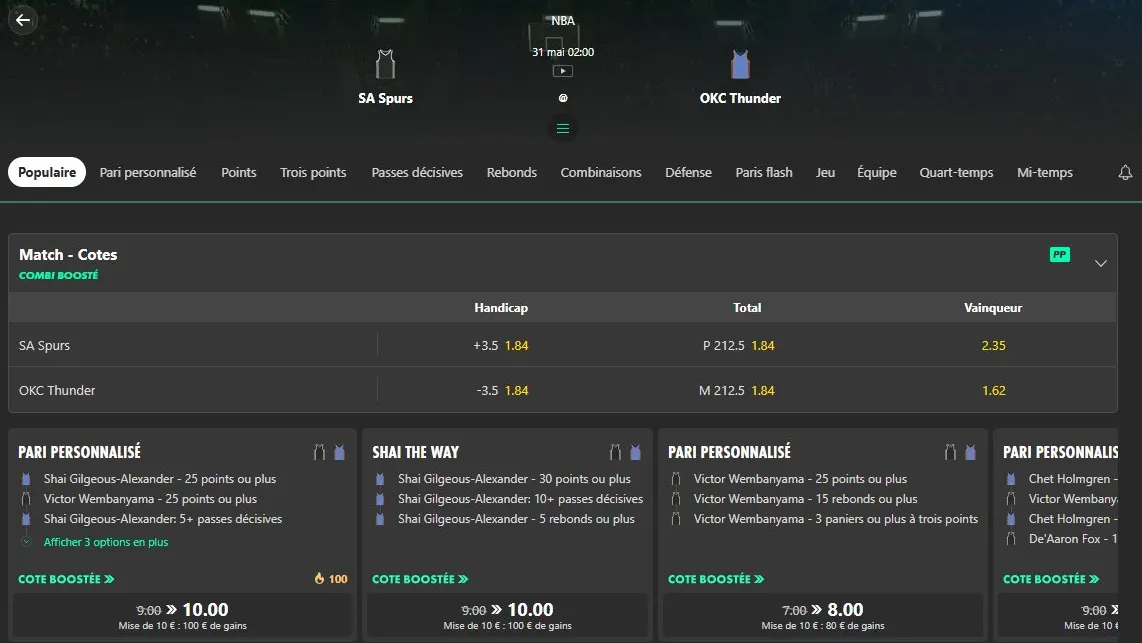 bet365 cotes boostees nba